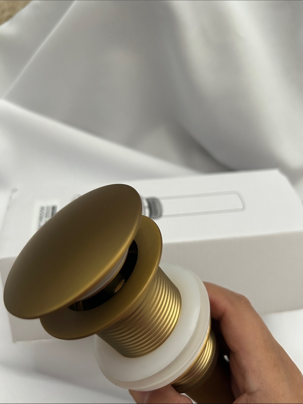 Brushed Gold Pop-Up Bathroom Sink Drain Assembly | Brand New